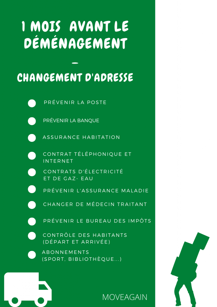 1 mois avant déménagement checklist